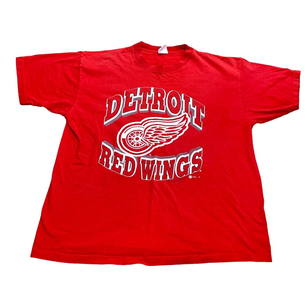 Vintage Detroit Red Wings Hockey 90s Graphic Tee Shirt XXL